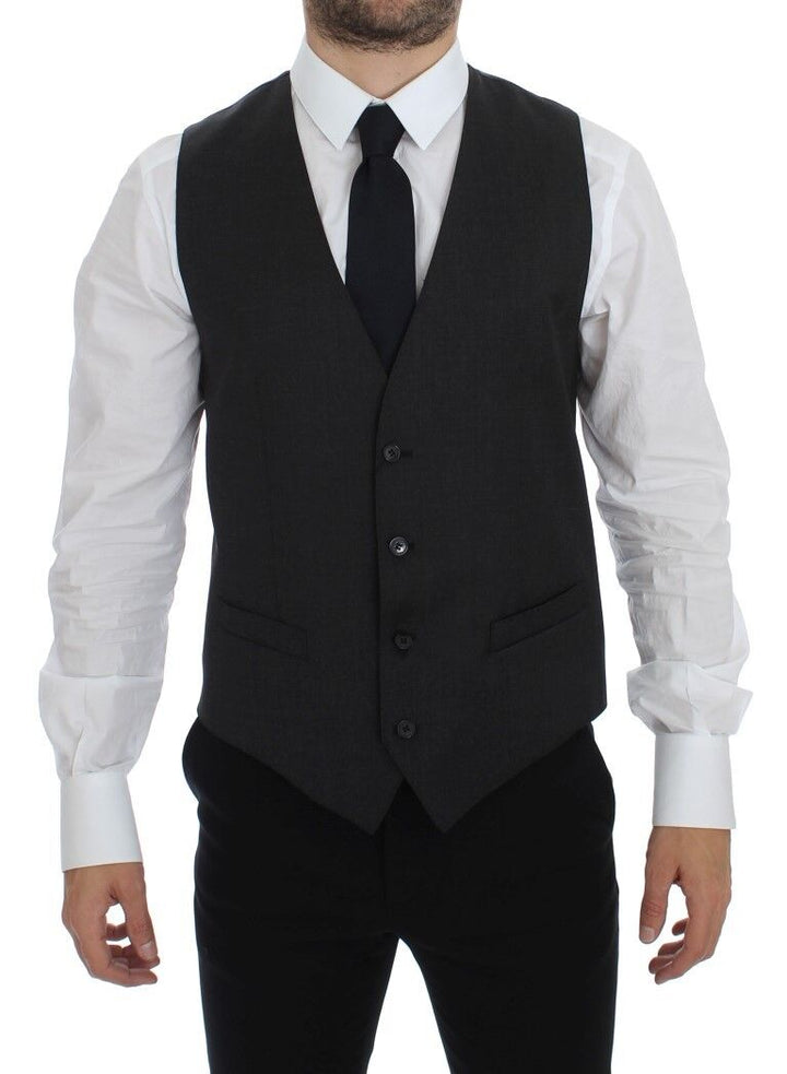 Dolce & Gabbana Gray Wool Formal Dress Vest Gilet Weste by Dolce & Gabbana outlet now on sale