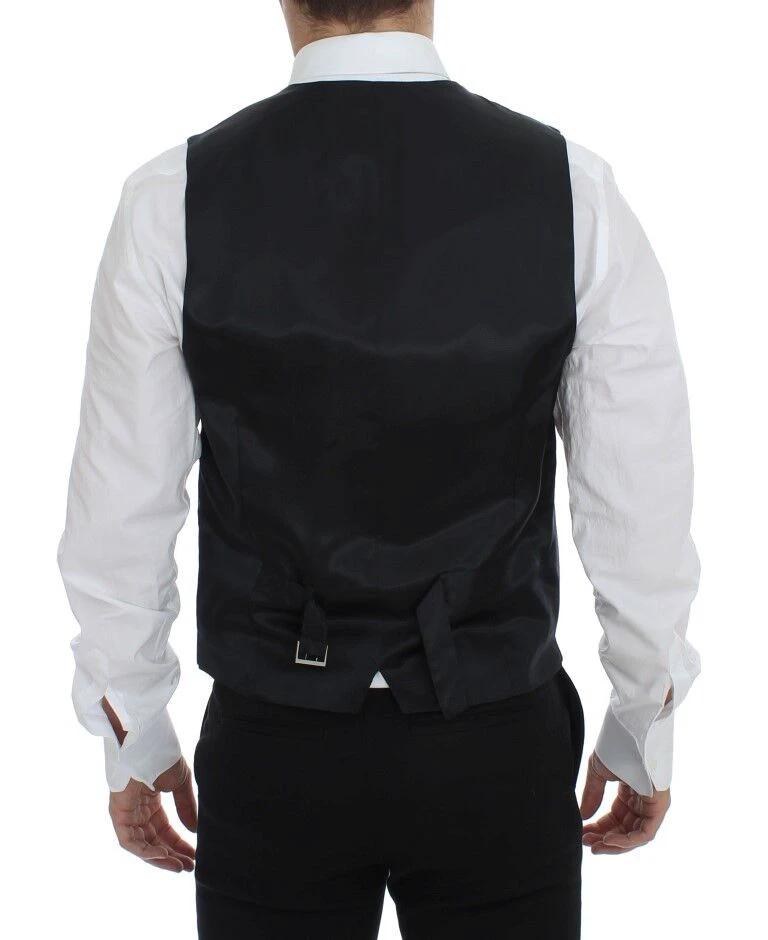 Dolce &amp; Gabbana Sample Sale Dolce &amp; Gabbana Gray Striped Wool Single Breasted Vest - | Designer outlet