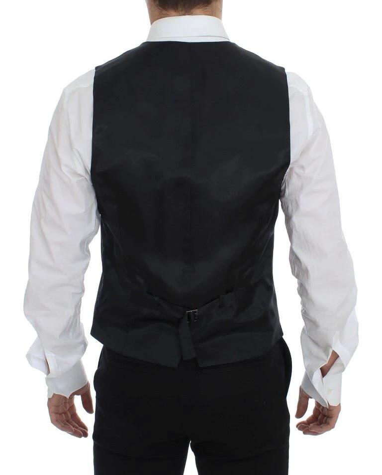 Dolce &amp; Gabbana Sample Sale Dolce &amp; Gabbana Gray Striped Wool Single Breasted Vest - | Designer outlet
