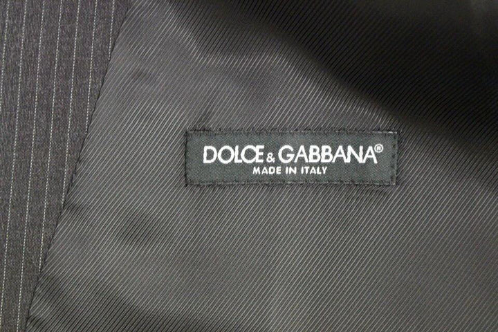Dolce &amp; Gabbana Sample Sale Dolce &amp; Gabbana Gray Striped Wool Single Breasted Vest - | Designer outlet