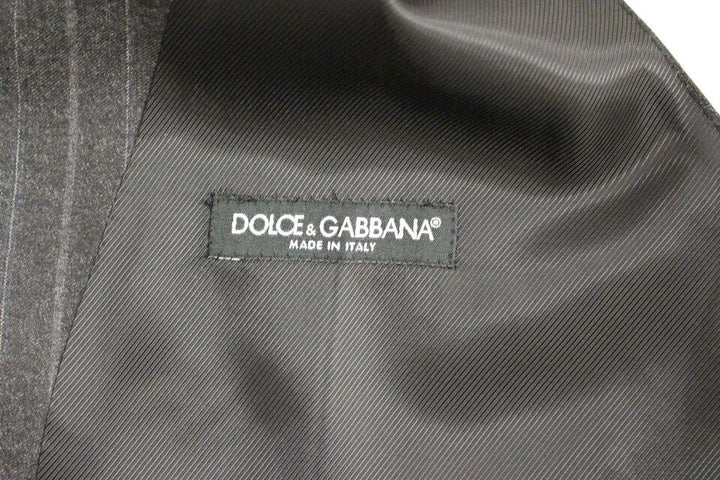 Dolce &amp; Gabbana Gray Striped Wool Logo Vest Gilet Weste by Dolce &amp; Gabbana outlet now on sale