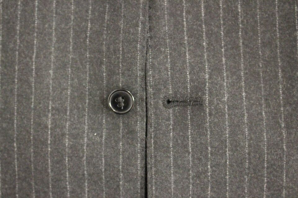 Dolce &amp; Gabbana Gray Striped Wool Logo Vest Gilet Vests by Dolce &amp; Gabbana outlet now on sale