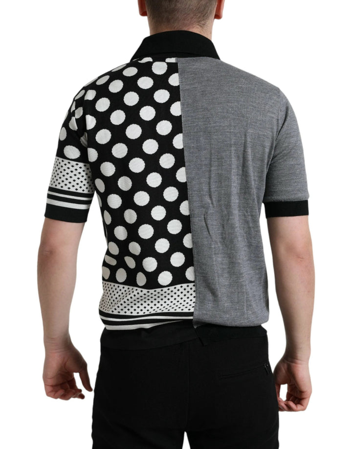 Dolce &amp; Gabbana Sample Sale Dolce &amp; Gabbana Black White Jumper Cardigan Polo Sweater - | Designer outlet