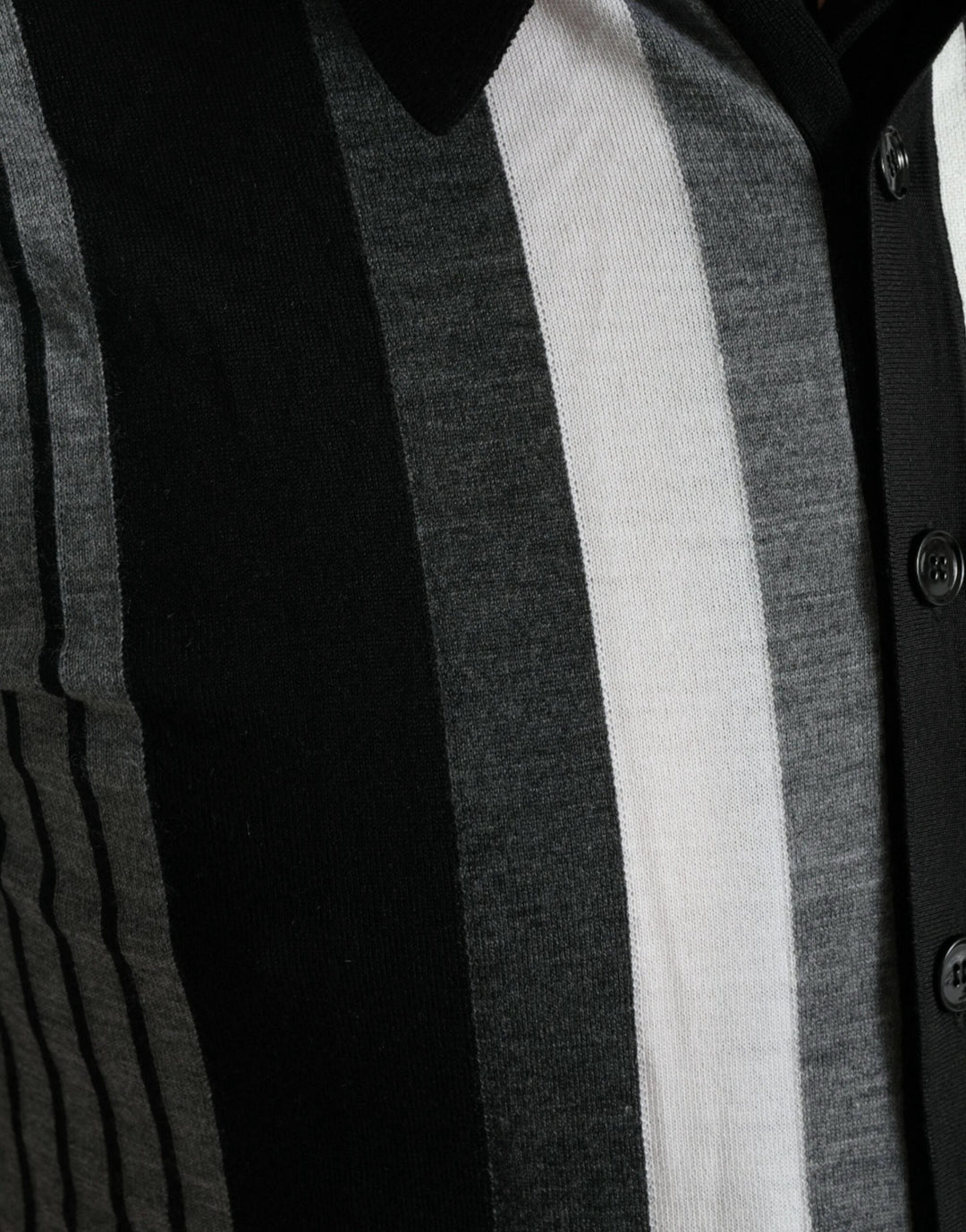 Dolce &amp; Gabbana Sample Sale Dolce &amp; Gabbana Black White Jumper Cardigan Polo Sweater - | Designer outlet