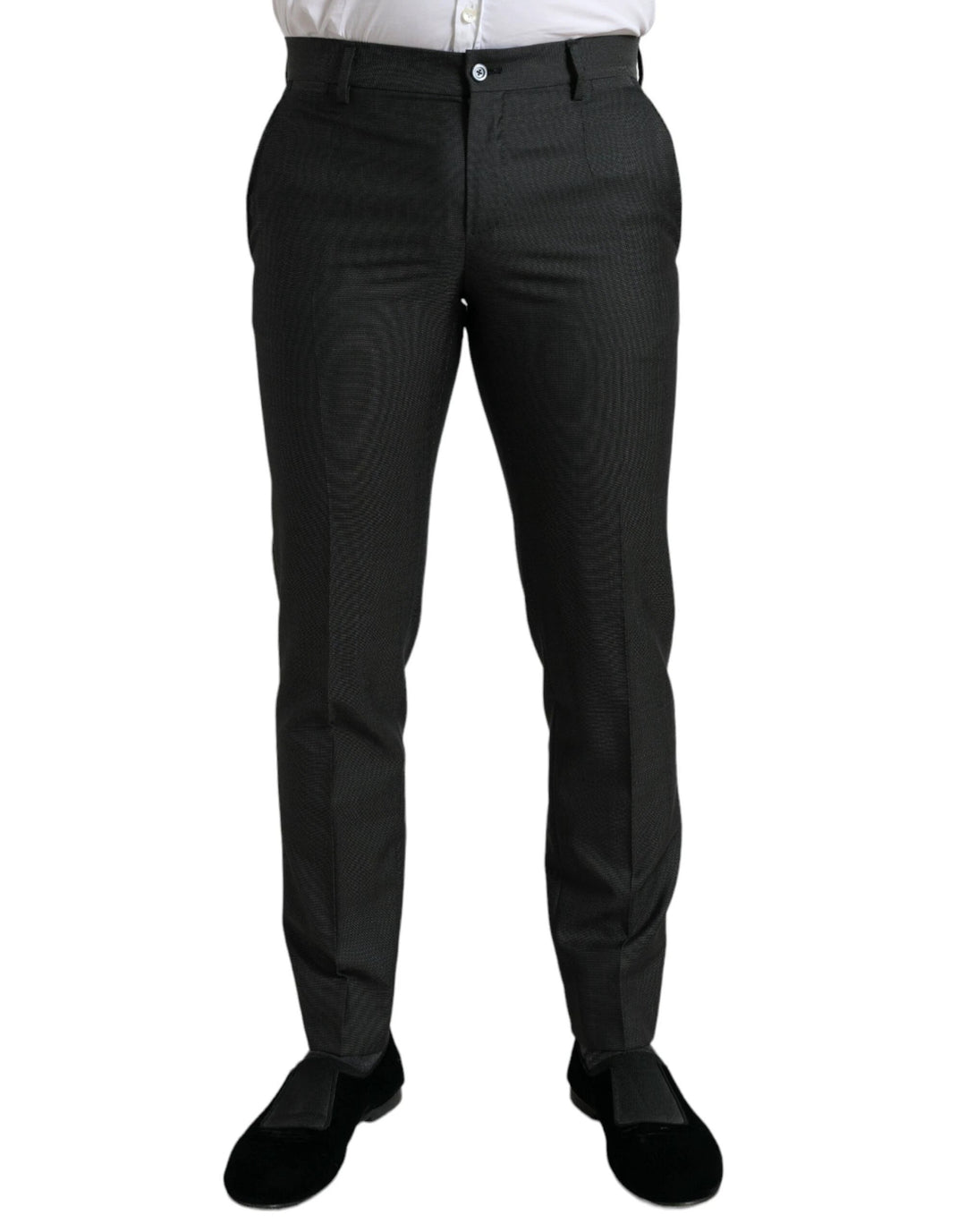 Dolce &amp; Gabbana Sample Sale Dolce &amp; Gabbana Dark Gray Stretch Slim Formal Pants - | Designer outlet
