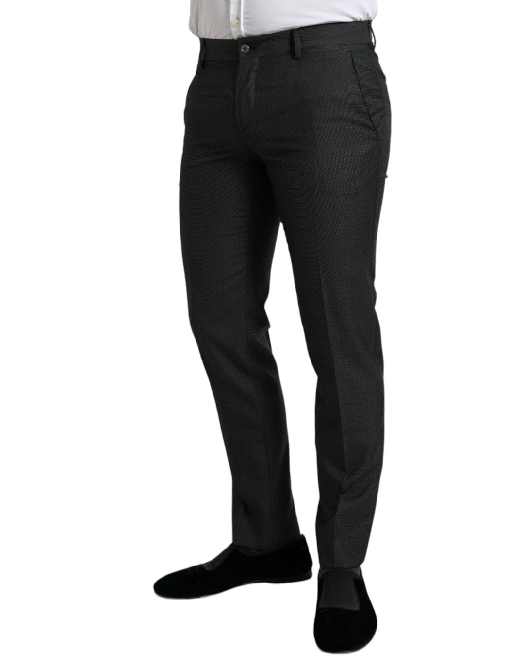 Dolce &amp; Gabbana Sample Sale Dolce &amp; Gabbana Dark Gray Stretch Slim Formal Pants - | Designer outlet