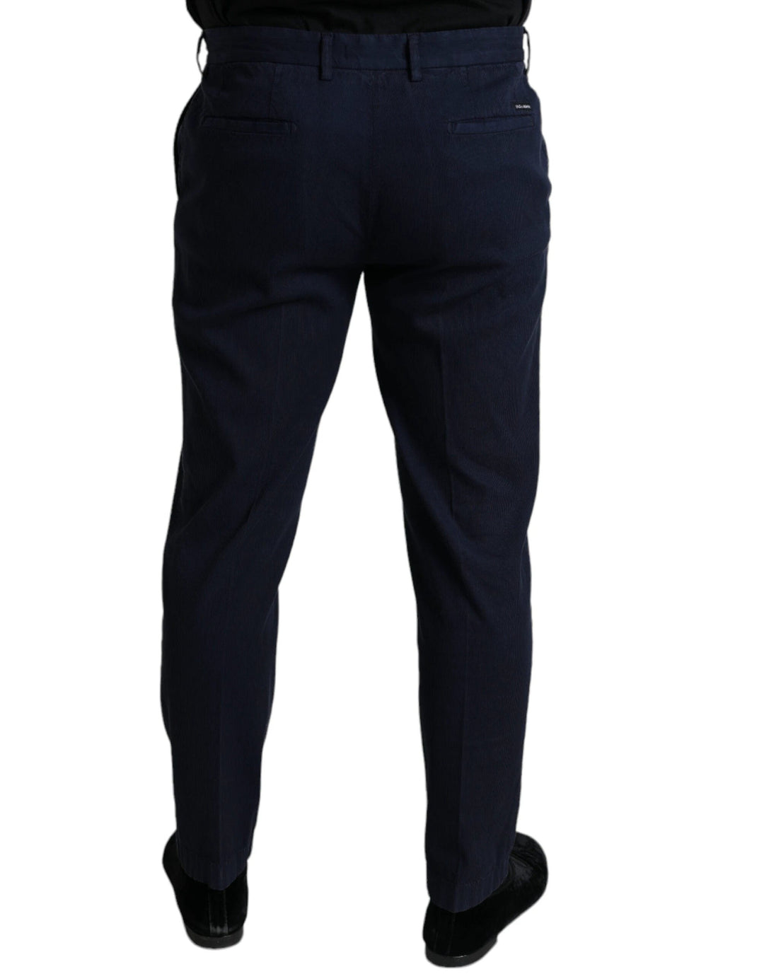 Dolce &amp; Gabbana Sample Sale Dolce &amp; Gabbana Dark Blue Cotton Stretch Slim Fit Dress Pants - | Designer outlet