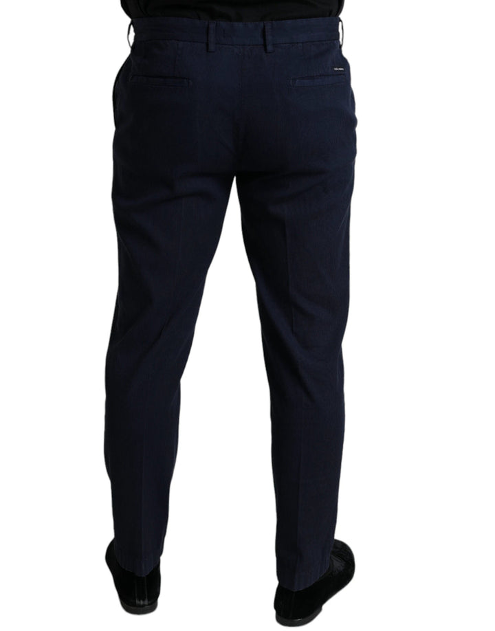 Dolce &amp; Gabbana Sample Sale Dolce &amp; Gabbana Dark Blue Cotton Stretch Slim Fit Dress Pants - | Designer outlet