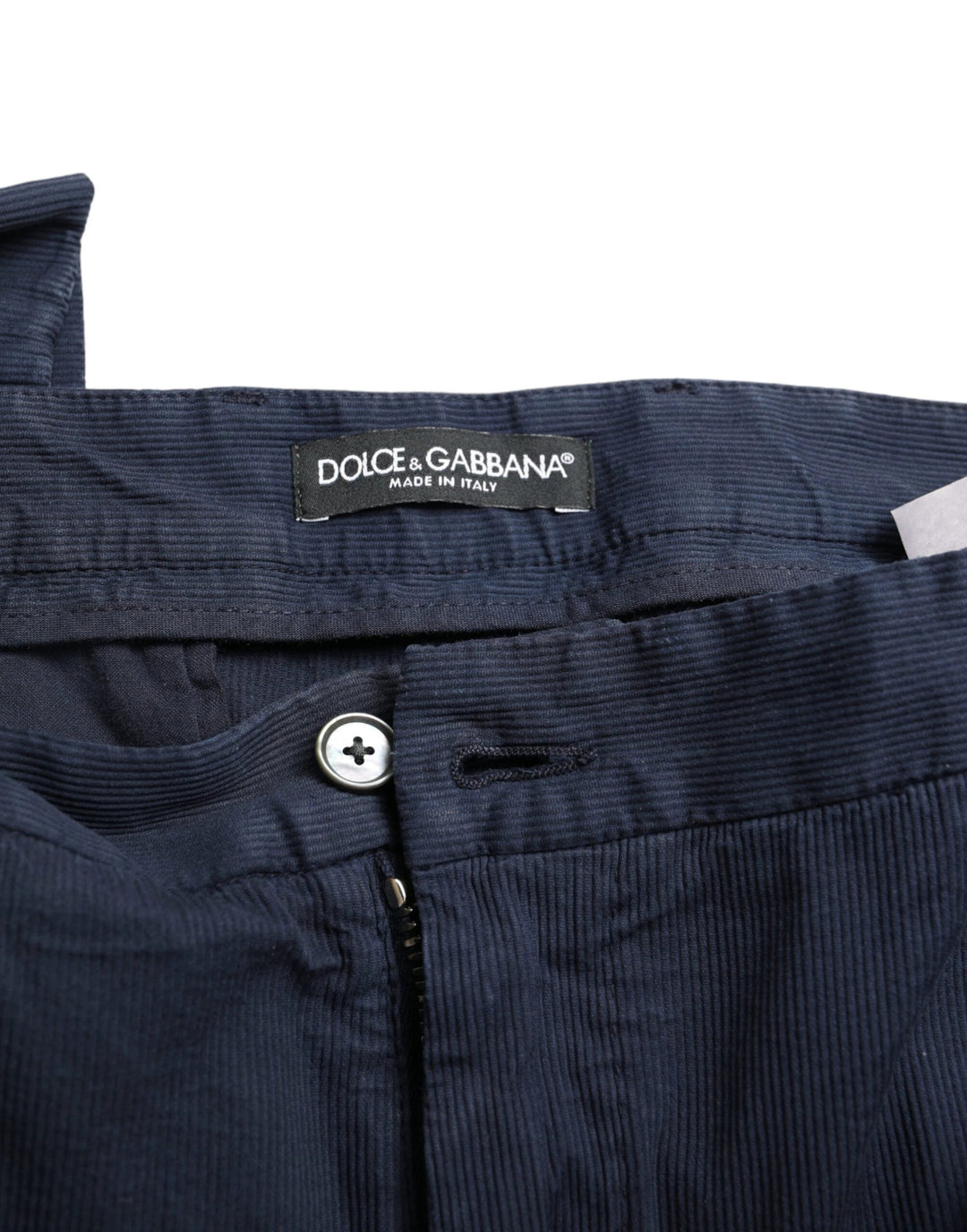 Dolce &amp; Gabbana Sample Sale Dolce &amp; Gabbana Dark Blue Cotton Stretch Slim Fit Dress Pants - | Designer outlet