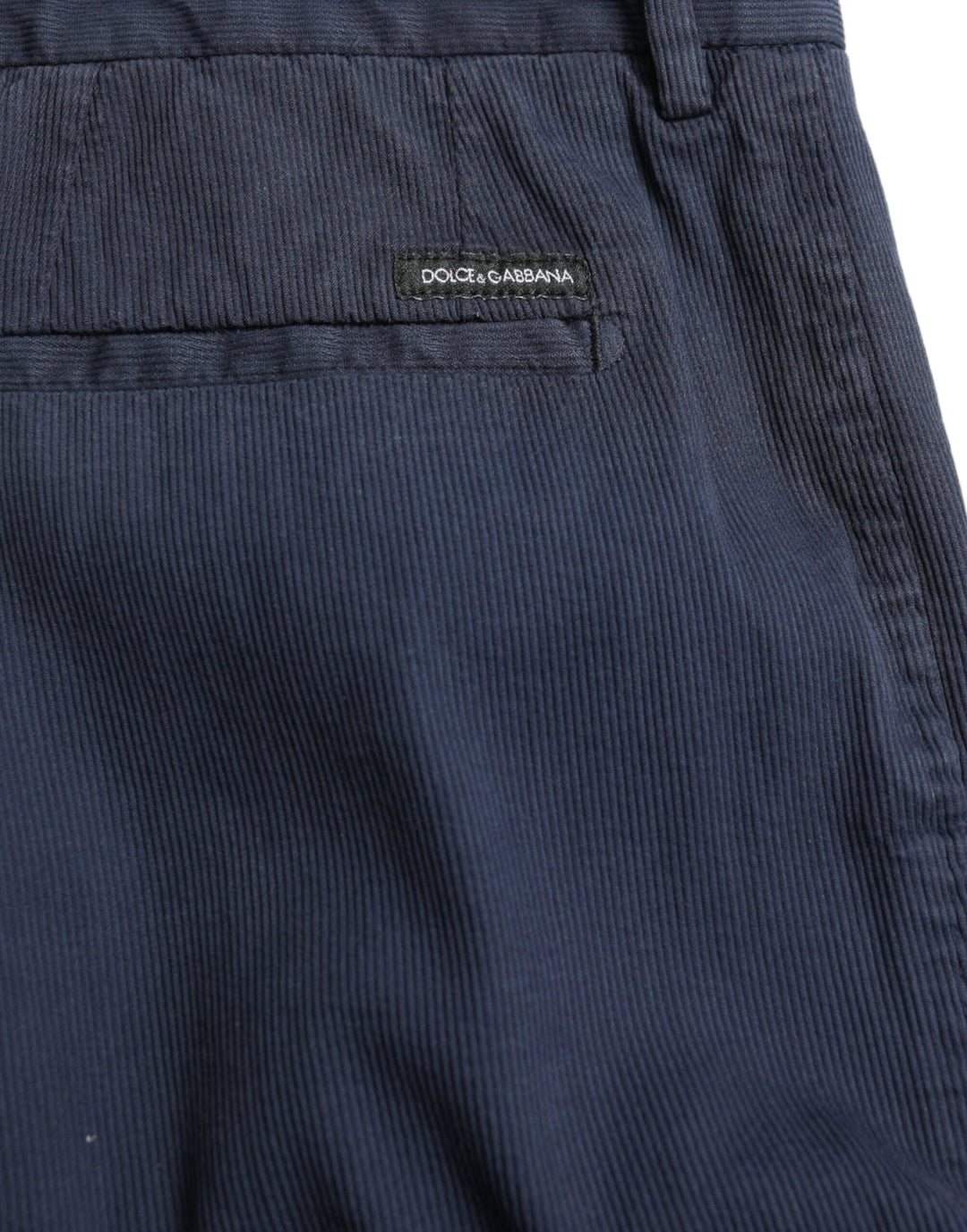 Dolce &amp; Gabbana Sample Sale Dolce &amp; Gabbana Dark Blue Cotton Stretch Slim Fit Dress Pants - | Designer outlet