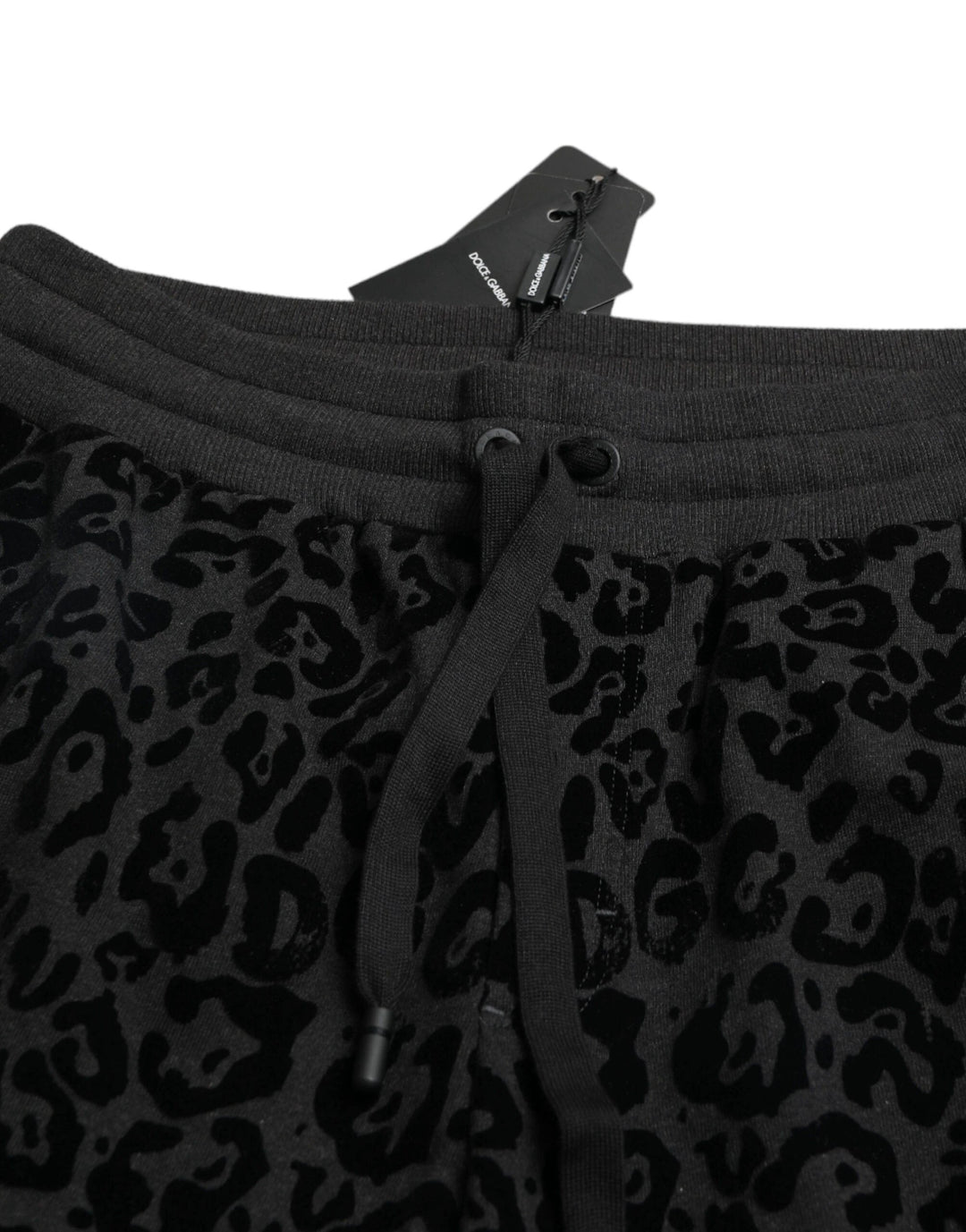 Dolce &amp; Gabbana Sample Sale Dolce &amp; Gabbana Black Leopard Cotton Slim Fit Jogger Pants - | Designer outlet