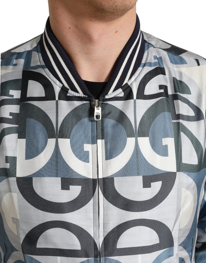 Dolce & Gabbana - Dolce & Gabbana Multicolor Silk Bomber Jacket - Classic Elegance - JKT3751 - 52 - Ask Me Wear