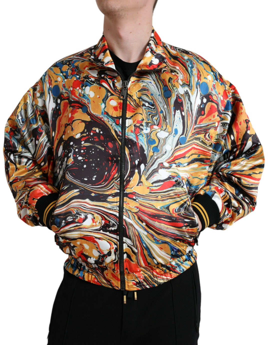 Dolce & Gabbana - Dolce & Gabbana Colorful Abstract Bomber Jacket - JKT3763 - 50 - Ask Me Wear