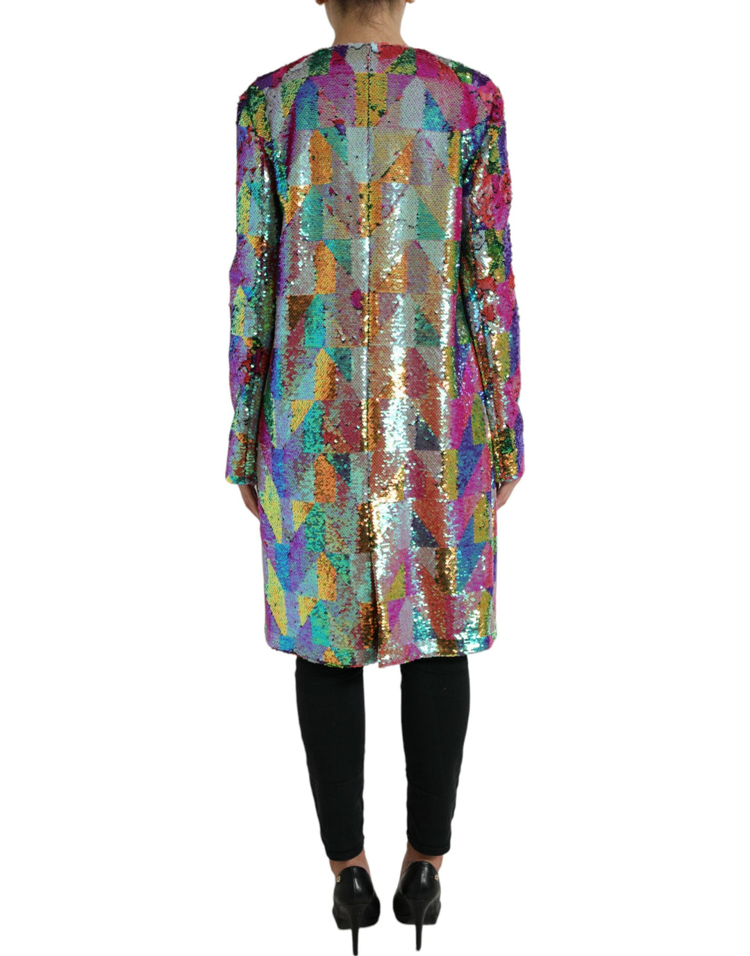 Dolce & Gabbana - Dolce & Gabbana Multicolor Sequined Long Jacket - JKT3724 - 40 - Ask Me Wear