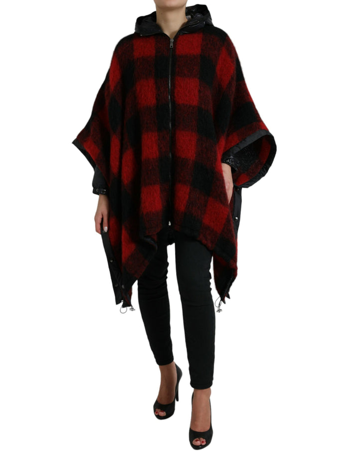 Dolce & Gabbana - Dolce & Gabbana Elegant Buffalo Check Poncho Jacket - JKT3726 - 40 - Ask Me Wear