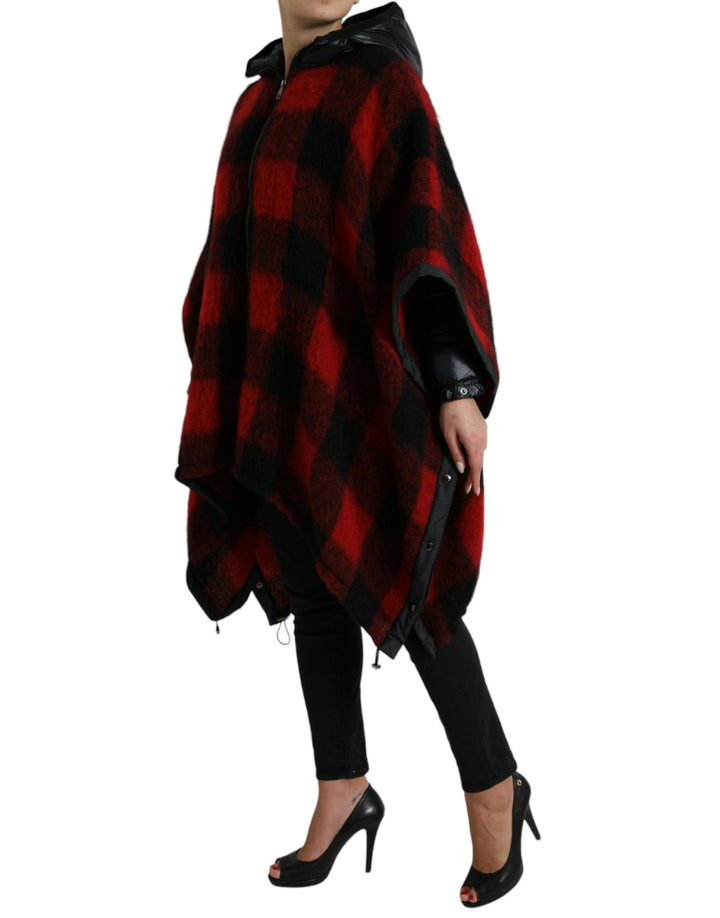 Dolce & Gabbana - Dolce & Gabbana Elegant Buffalo Check Poncho Jacket - JKT3726 - 40 - Ask Me Wear