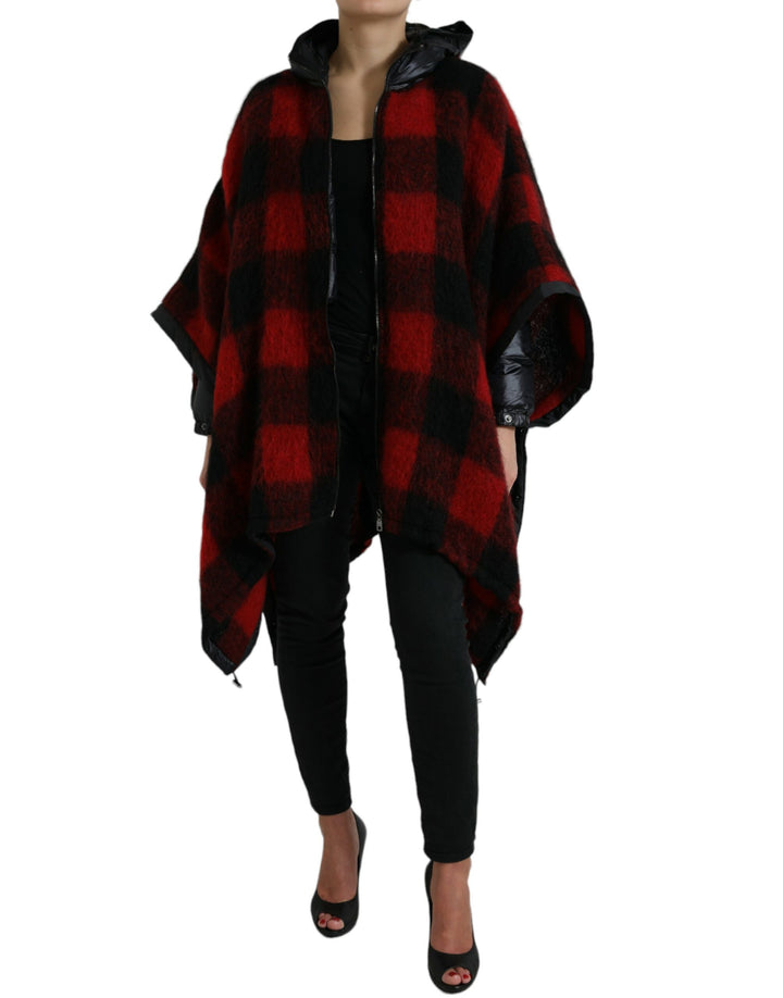 Dolce & Gabbana - Dolce & Gabbana Elegant Buffalo Check Poncho Jacket - JKT3726 - 40 - Ask Me Wear