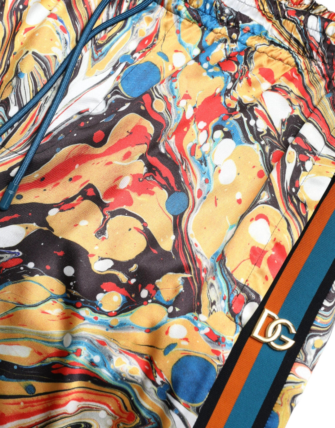 Dolce &amp; Gabbana Multicolor Marble Print Satin Pants by Dolce &amp; Gabbana outlet now on sale
