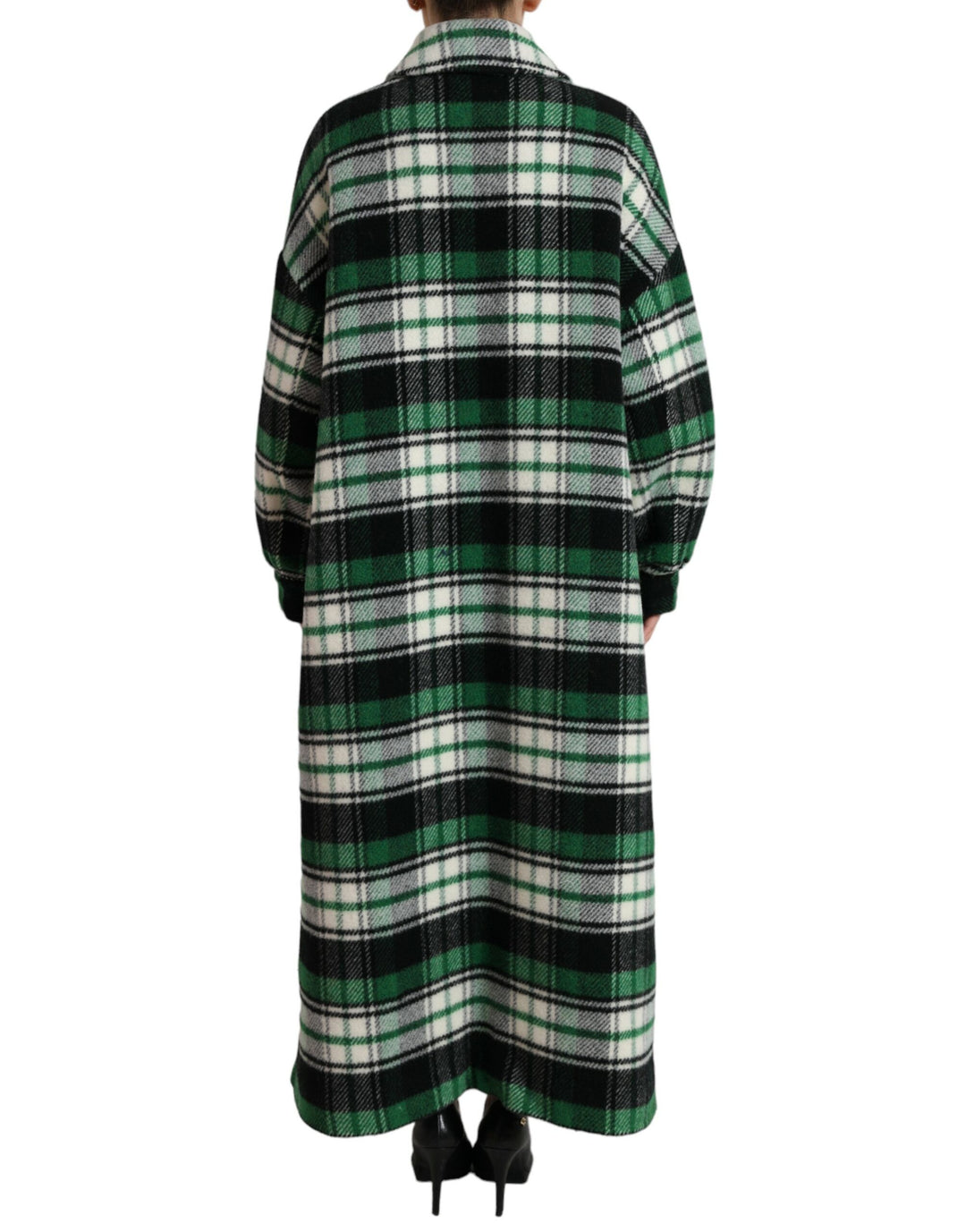 Dolce & Gabbana - Dolce & Gabbana Elegant Green Plaid Long Coat - JKT3692 - 40 - Ask Me Wear