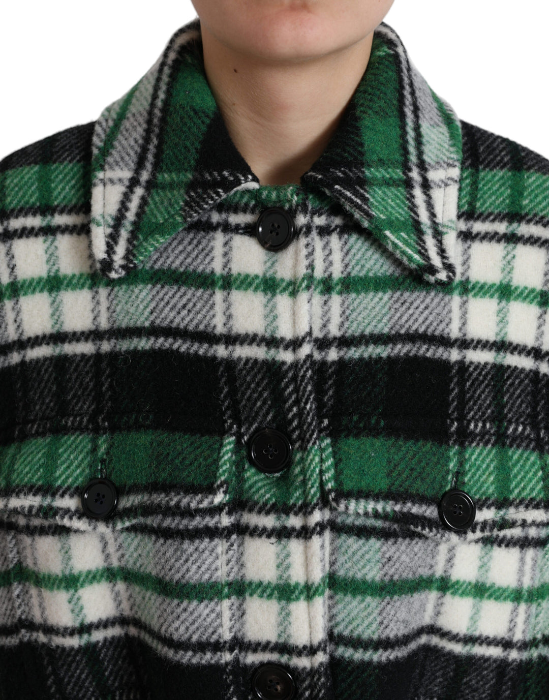 Dolce & Gabbana - Dolce & Gabbana Elegant Green Plaid Long Coat - JKT3692 - 40 - Ask Me Wear