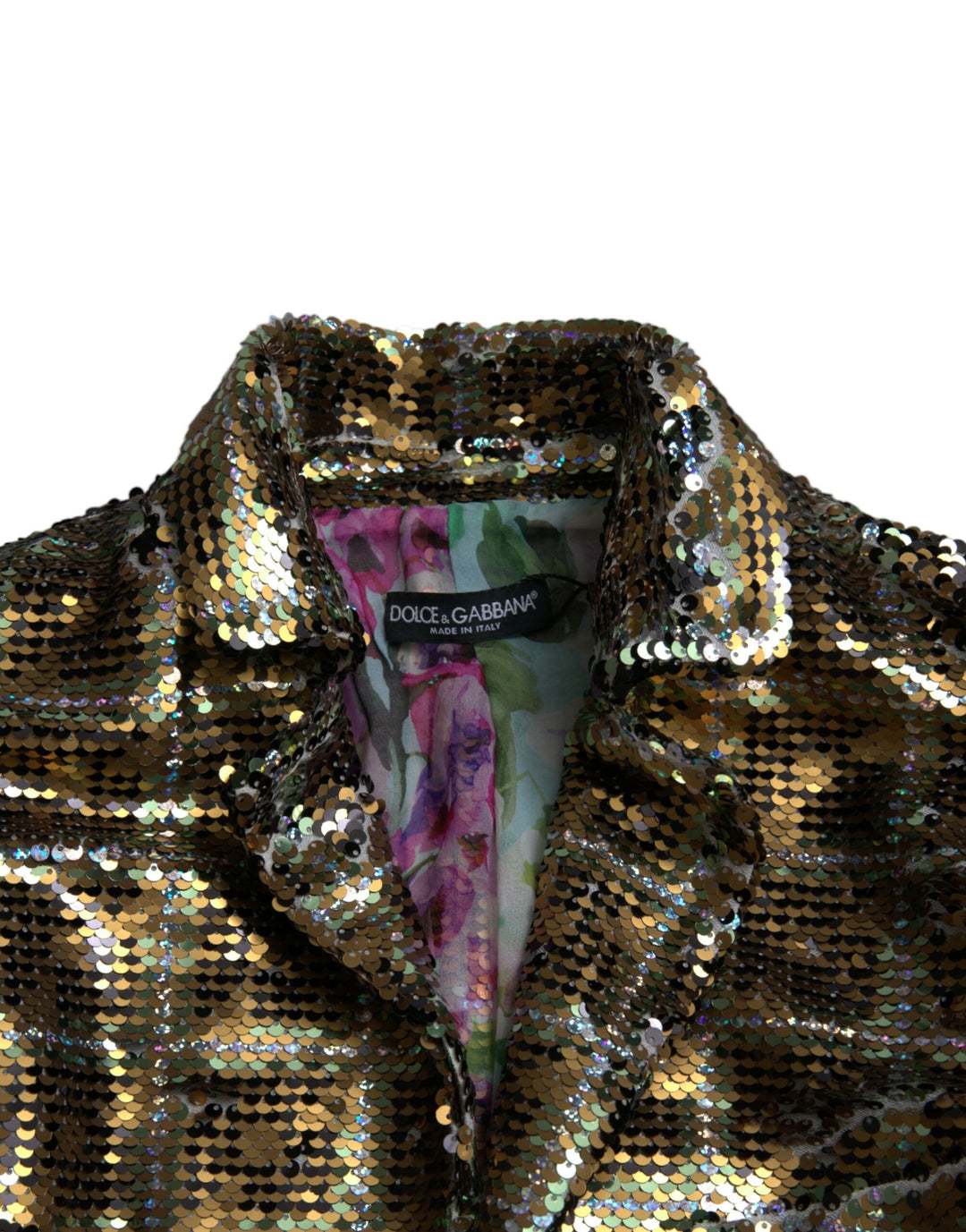 Dolce & Gabbana - Dolce & Gabbana Multicolor Sequined Cropped Jacket - JKT3725 - 40 - Ask Me Wear