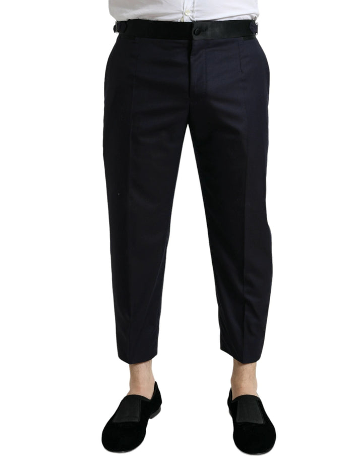 Dolce &amp; Gabbana Sample Sale Dolce &amp; Gabbana Blue Wool Cropped Tapered Pants - | Designer outlet