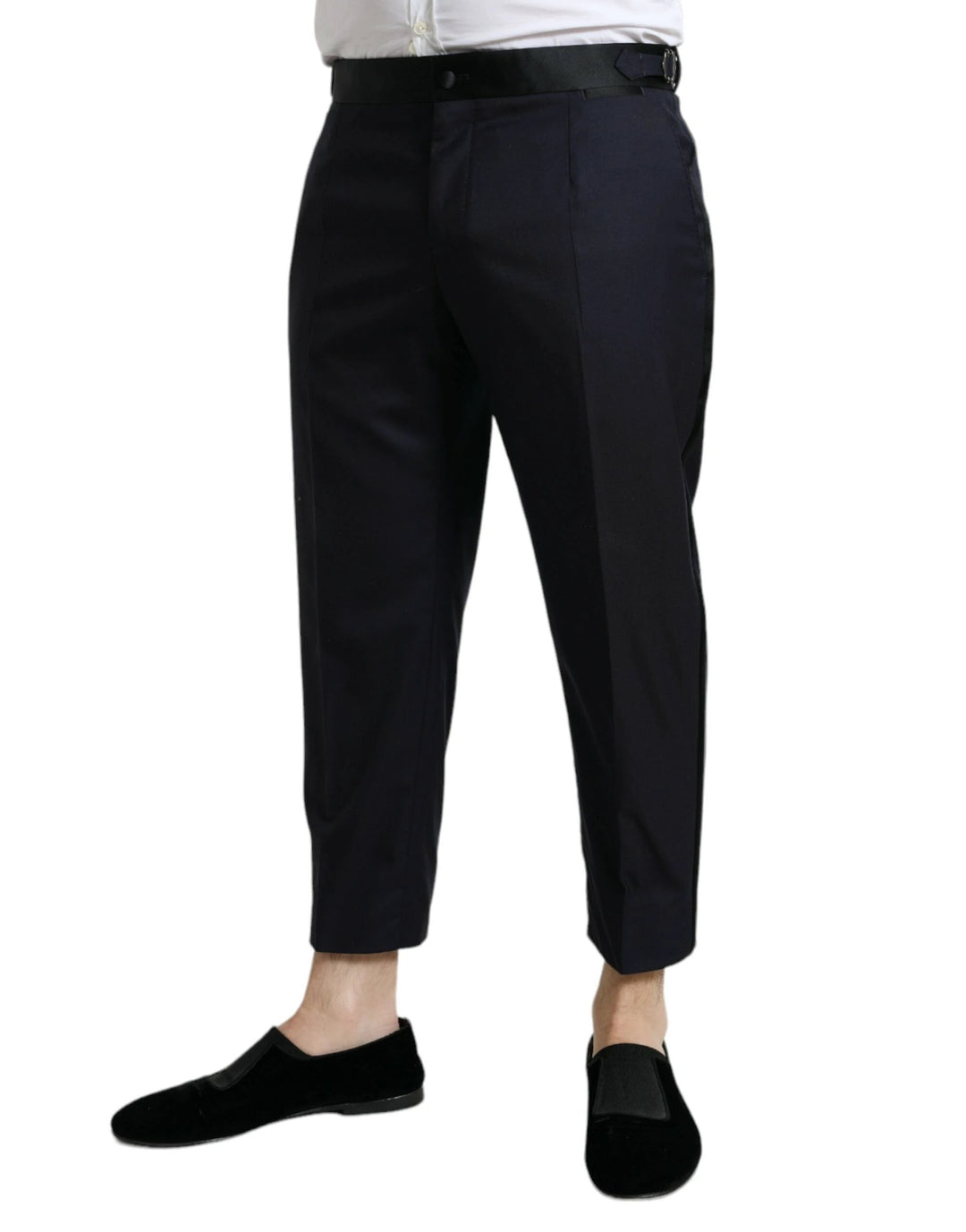 Dolce &amp; Gabbana Sample Sale Dolce &amp; Gabbana Blue Wool Cropped Tapered Pants - | Designer outlet