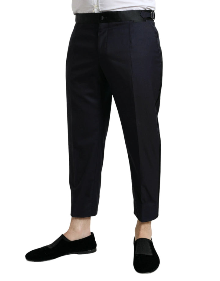 Dolce &amp; Gabbana Sample Sale Dolce &amp; Gabbana Blue Wool Cropped Tapered Pants - | Designer outlet