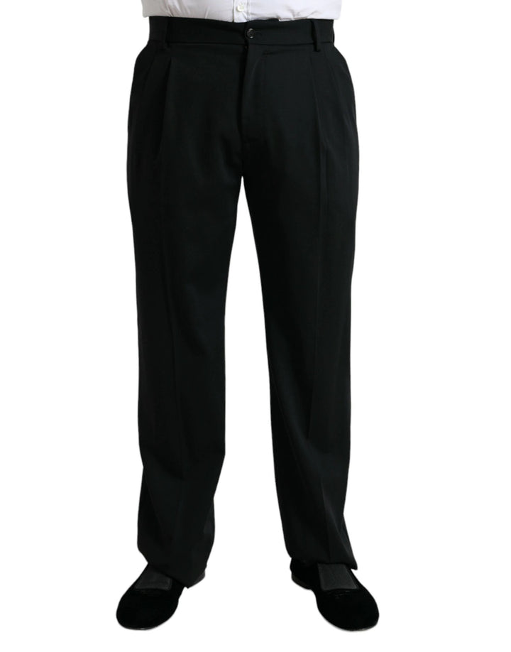Dolce &amp; Gabbana Sample Sale Dolce &amp; Gabbana Black Wool Formal Straight Fit Dress Pants - | Designer outlet