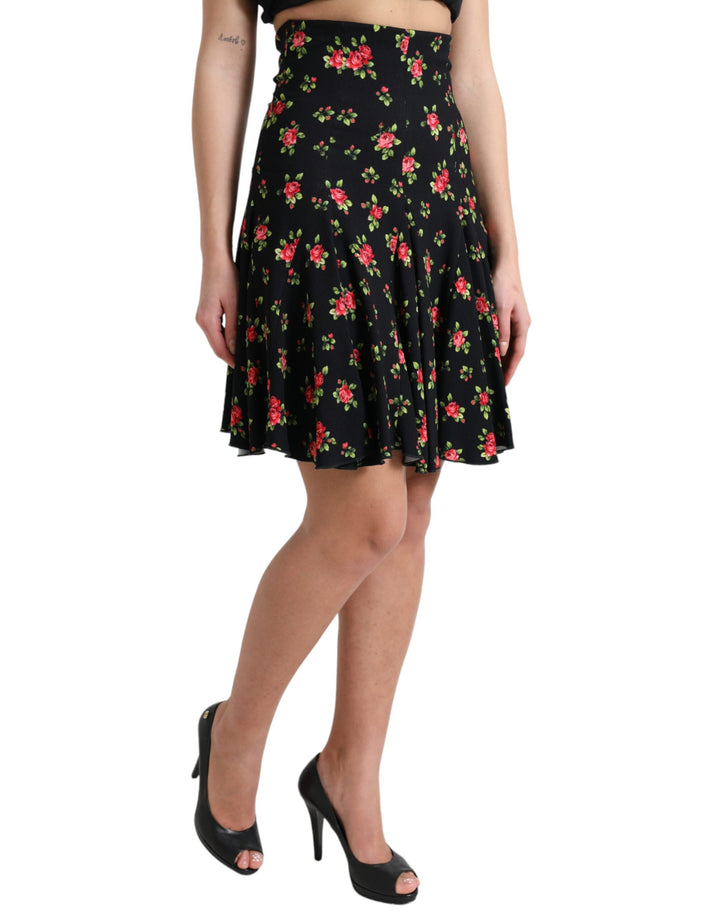 Dolce & Gabbana Floral A-Line Mini Skirt with High Waist