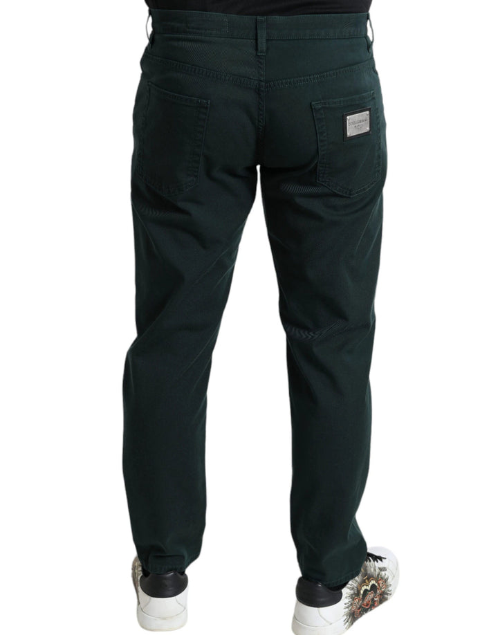 Dolce &amp; Gabbana Sample Sale Dolce &amp; Gabbana Green Cotton Stretch Skinny Men Denim Jeans - | Designer outlet