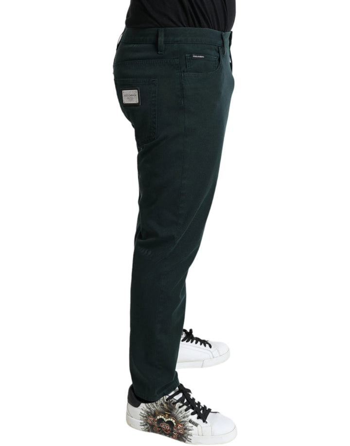 Dolce &amp; Gabbana Sample Sale Dolce &amp; Gabbana Green Cotton Stretch Skinny Men Denim Jeans - | Designer outlet