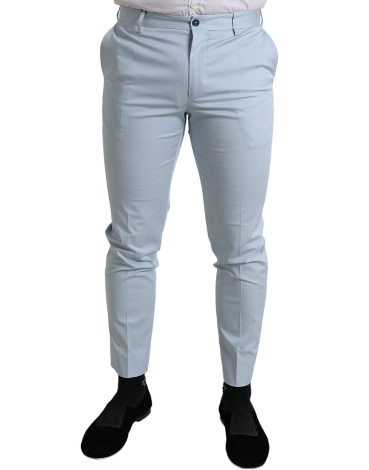 Dolce &amp; Gabbana Sample Sale Dolce &amp; Gabbana Sky Blue Cotton Stretch Skinny Pants - | Designer outlet