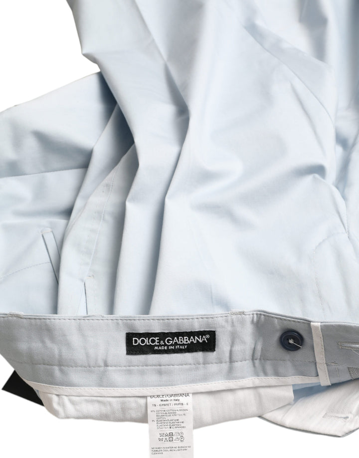 Dolce &amp; Gabbana Sample Sale Dolce &amp; Gabbana Sky Blue Cotton Stretch Skinny Pants - | Designer outlet