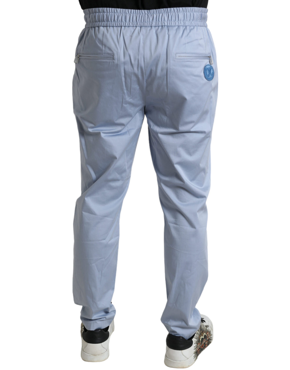 Dolce & Gabbana Light Blue Cotton Stretch Jogger Pants by Dolce & Gabbana outlet now on sale