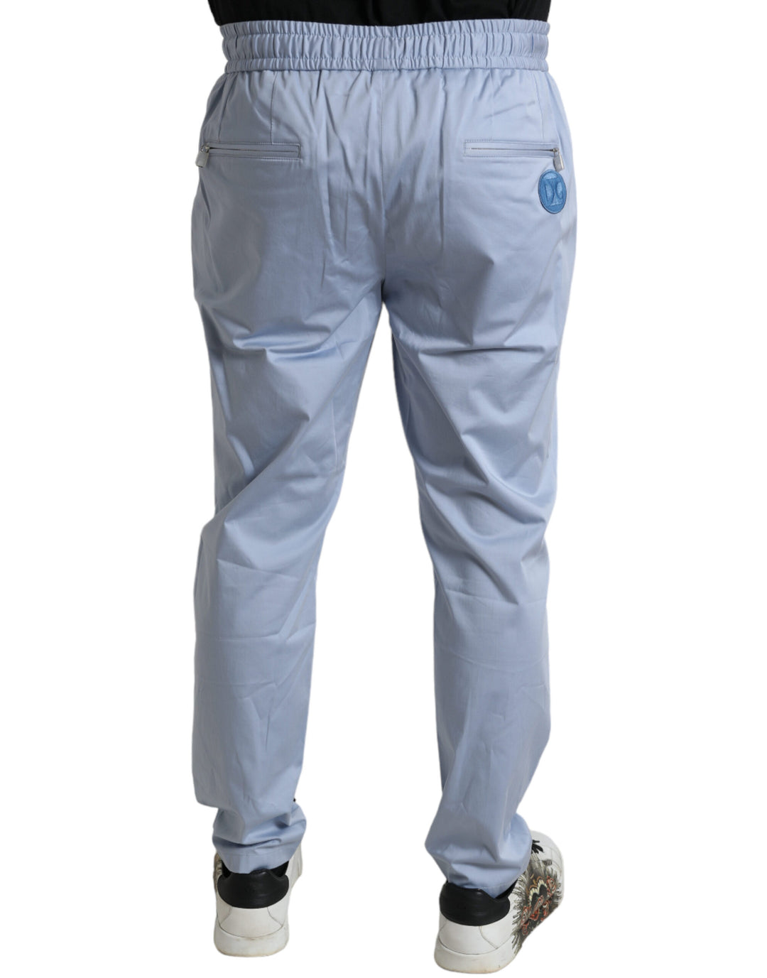 Dolce & Gabbana Light Blue Cotton Stretch Jogger Pants by Dolce & Gabbana outlet now on sale