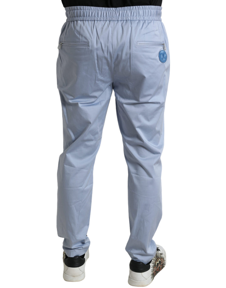 Dolce & Gabbana Light Blue Cotton Stretch Jogger Pants by Dolce & Gabbana outlet now on sale