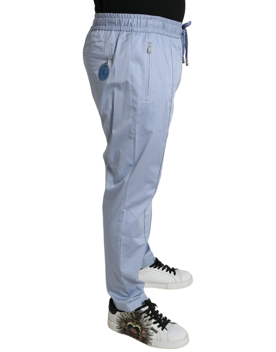 Dolce & Gabbana Light Blue Cotton Stretch Jogger Pants by Dolce & Gabbana outlet now on sale