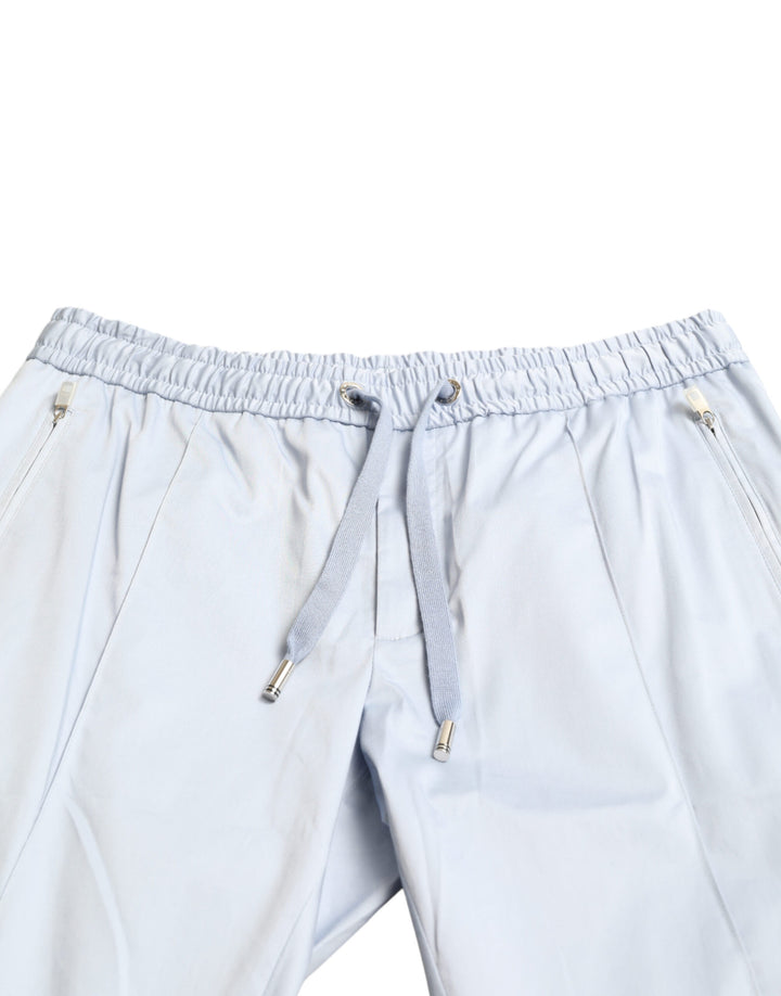 Dolce & Gabbana Light Blue Cotton Stretch Jogger Pants by Dolce & Gabbana outlet now on sale