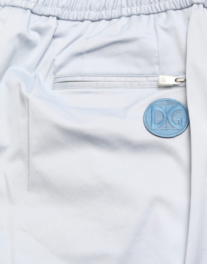Dolce & Gabbana Light Blue Cotton Stretch Jogger Pants by Dolce & Gabbana outlet now on sale