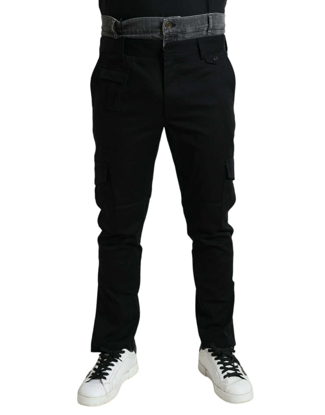 Dolce &amp; Gabbana Sample Sale Dolce &amp; Gabbana Black Gray Slim Cotton Denim Jeans Pants - | Designer outlet