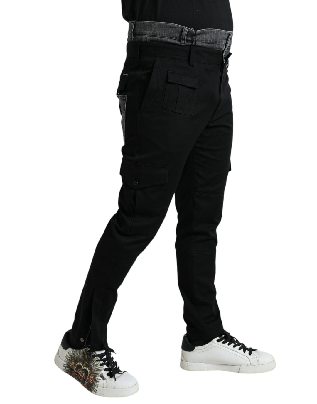 Dolce &amp; Gabbana Sample Sale Dolce &amp; Gabbana Black Gray Slim Cotton Denim Jeans Pants - | Designer outlet