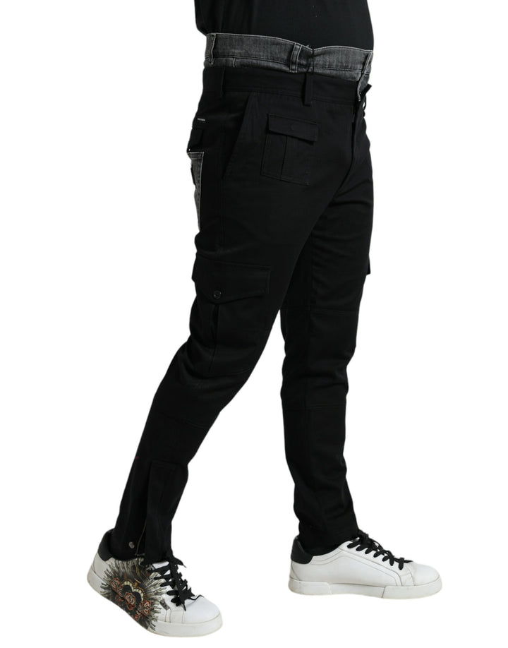 Dolce &amp; Gabbana Sample Sale Dolce &amp; Gabbana Black Gray Slim Cotton Denim Jeans Pants - | Designer outlet