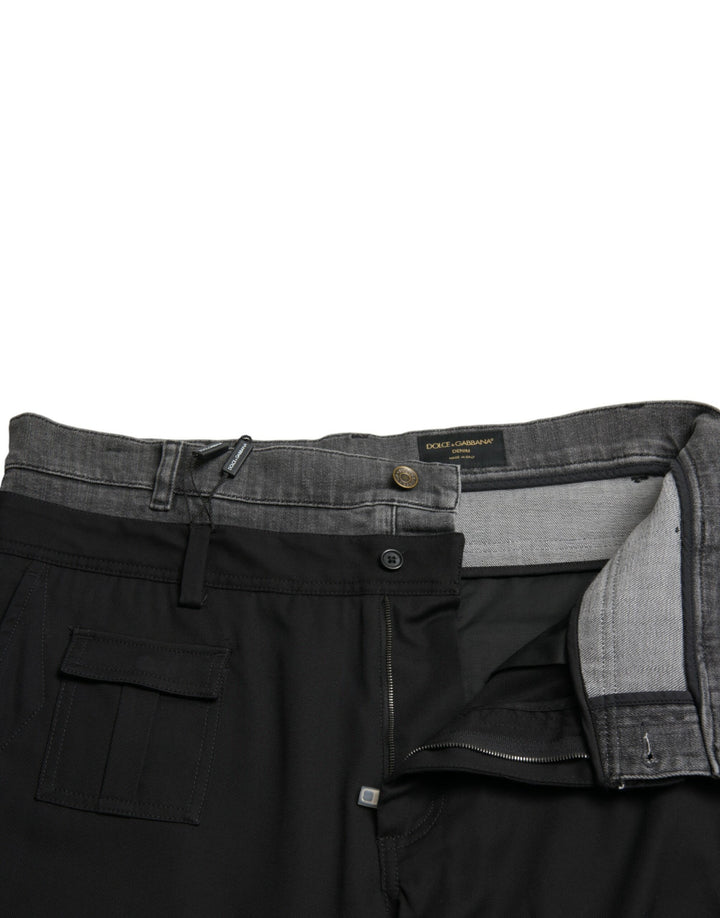 Dolce &amp; Gabbana Sample Sale Dolce &amp; Gabbana Black Gray Slim Cotton Denim Jeans Pants - | Designer outlet