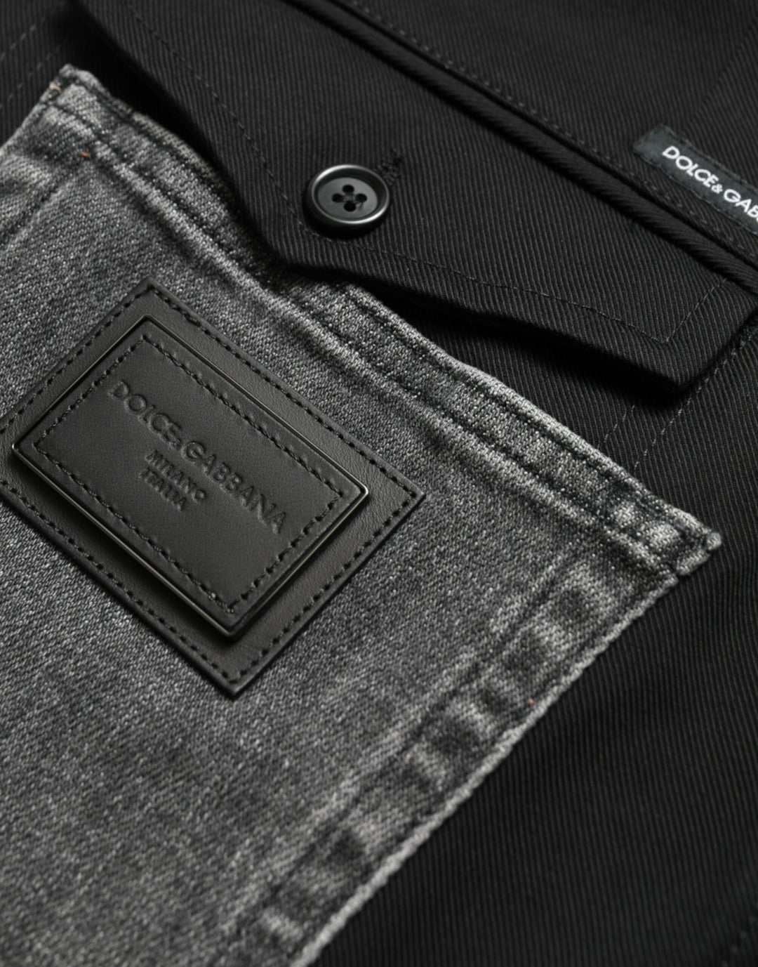 Dolce &amp; Gabbana Sample Sale Dolce &amp; Gabbana Black Gray Slim Cotton Denim Jeans Pants - | Designer outlet
