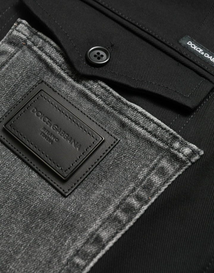 Dolce &amp; Gabbana Sample Sale Dolce &amp; Gabbana Black Gray Slim Cotton Denim Jeans Pants - | Designer outlet