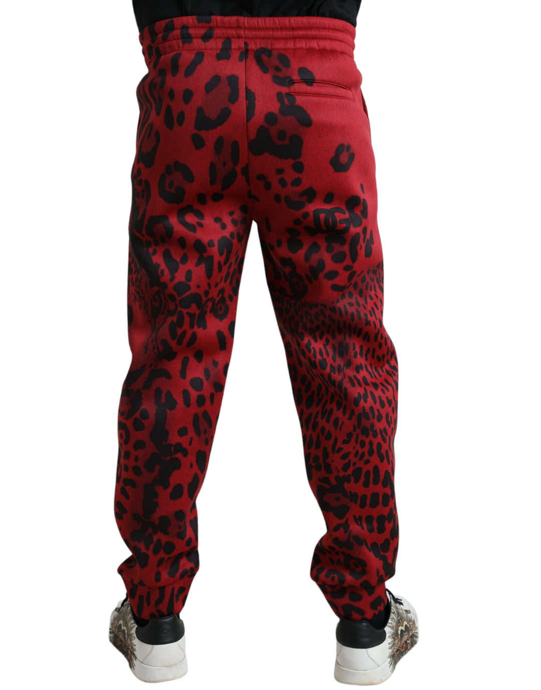 Dolce &amp; Gabbana Sample Sale Dolce &amp; Gabbana Red Black Leopard Stretch Jogger Pants - | Designer outlet