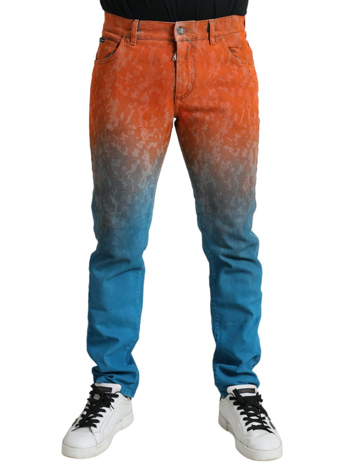 Dolce &amp; Gabbana Sample Sale Dolce &amp; Gabbana Multicolor Ombre Cotton Slim Fit Denim Jeans - | Designer outlet