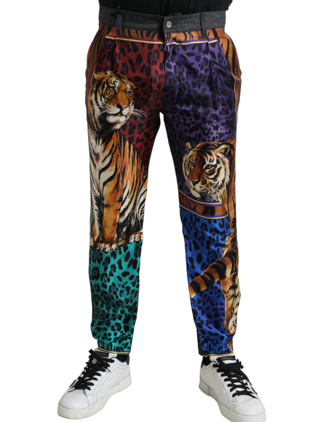 Dolce &amp; Gabbana Sample Sale Dolce &amp; Gabbana Multicolor Tiger Cotton Loose Denim Jeans - | Designer outlet