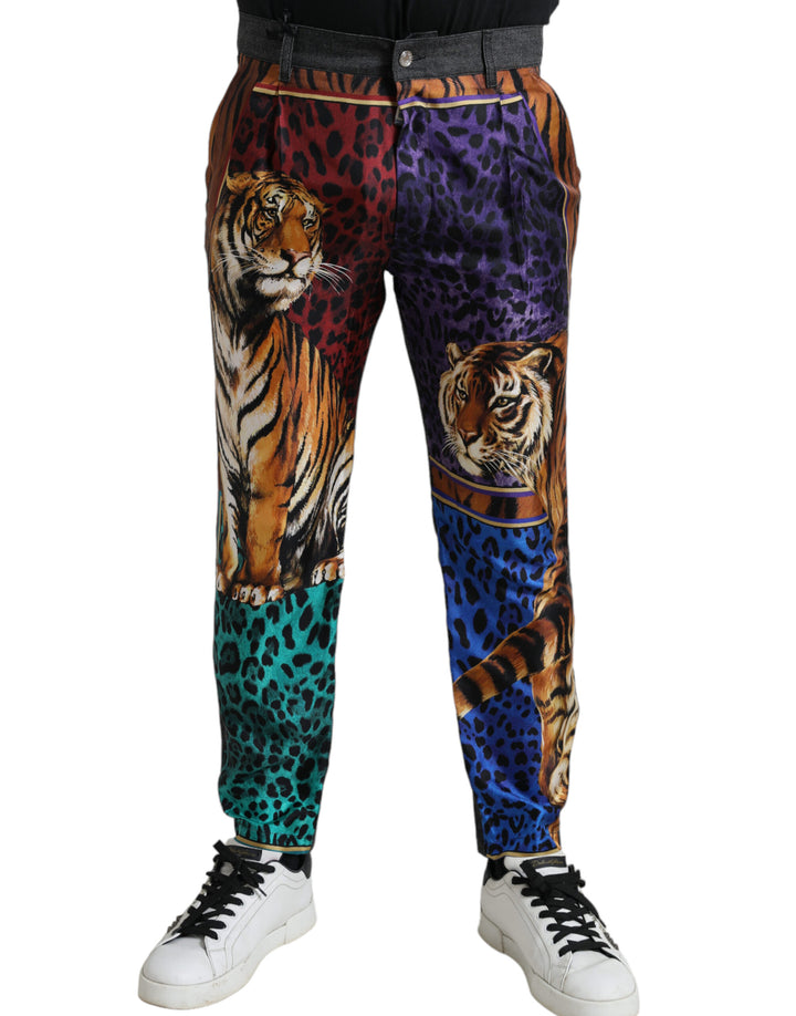Dolce &amp; Gabbana Sample Sale Dolce &amp; Gabbana Multicolor Tiger Cotton Loose Denim Jeans - | Designer outlet